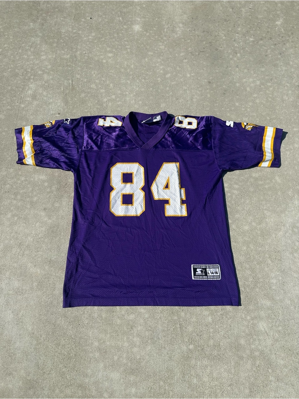 STARTER Purple White Randy Moss #84 Minnesota Vikings Jersey - Picture 2 of 7